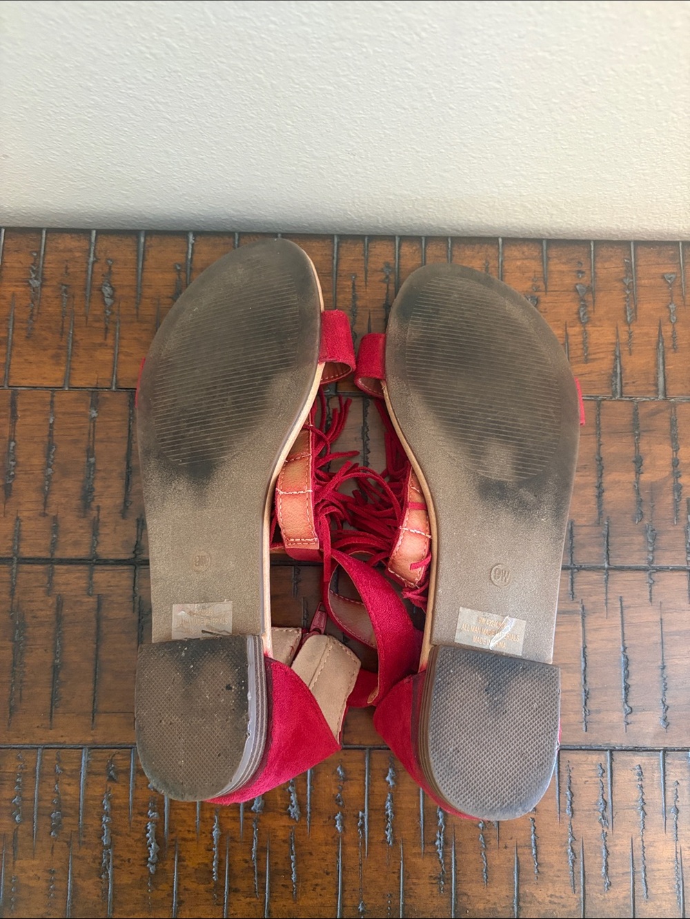 Cato Red Tassel Ankle-Strap Sandals - Picture 6 of 9